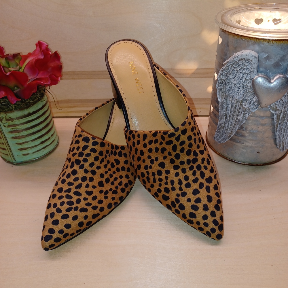 Nine West Brown and Black Mules with Sleek Silhouette